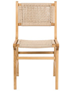 Set of 2 Dining Chairs OZELLA Wood Light Brown/ Beige