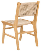 Set of 2 Dining Chairs OZELLA Wood Light Brown/ Beige