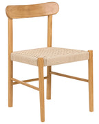 Set of 2 Dining Chairs EAGAN Wood Light Brown/ Beige