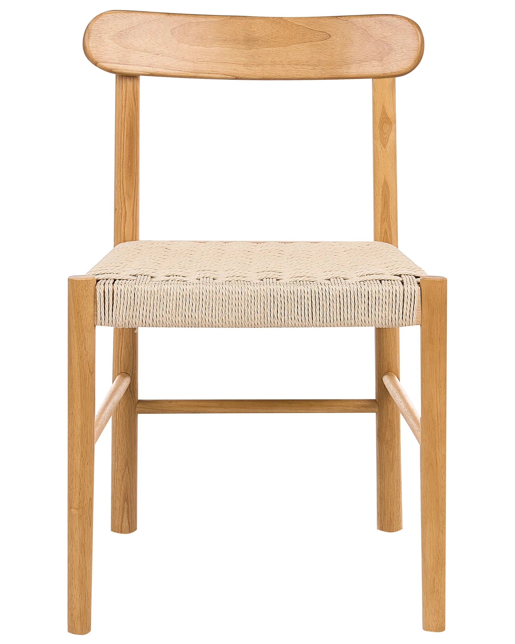 Set of 2 Dining Chairs EAGAN Wood Light Brown/ Beige