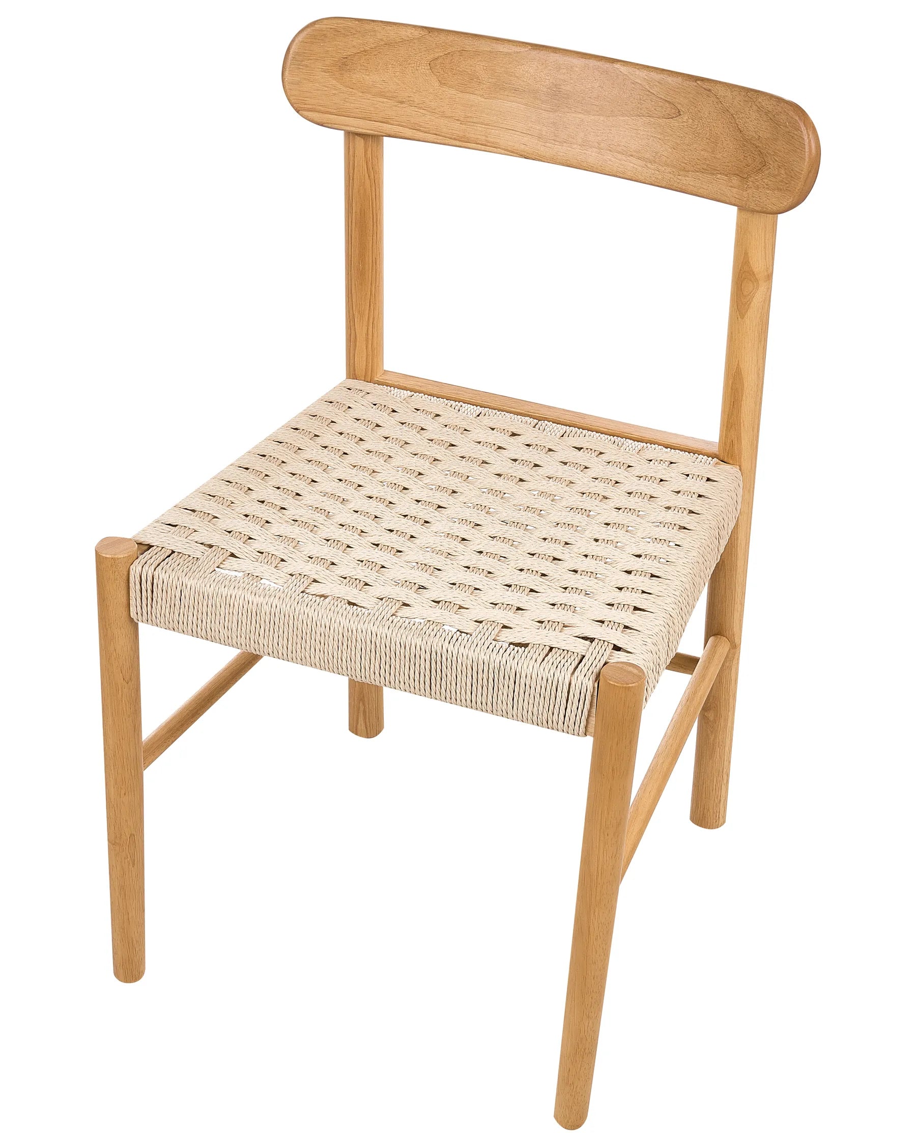 Set of 2 Dining Chairs EAGAN Wood Light Brown/ Beige