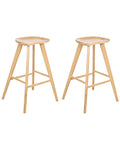 Set of 2 Bar Stools CANDO Light Brown