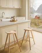 Set of 2 Bar Stools CANDO Light Brown