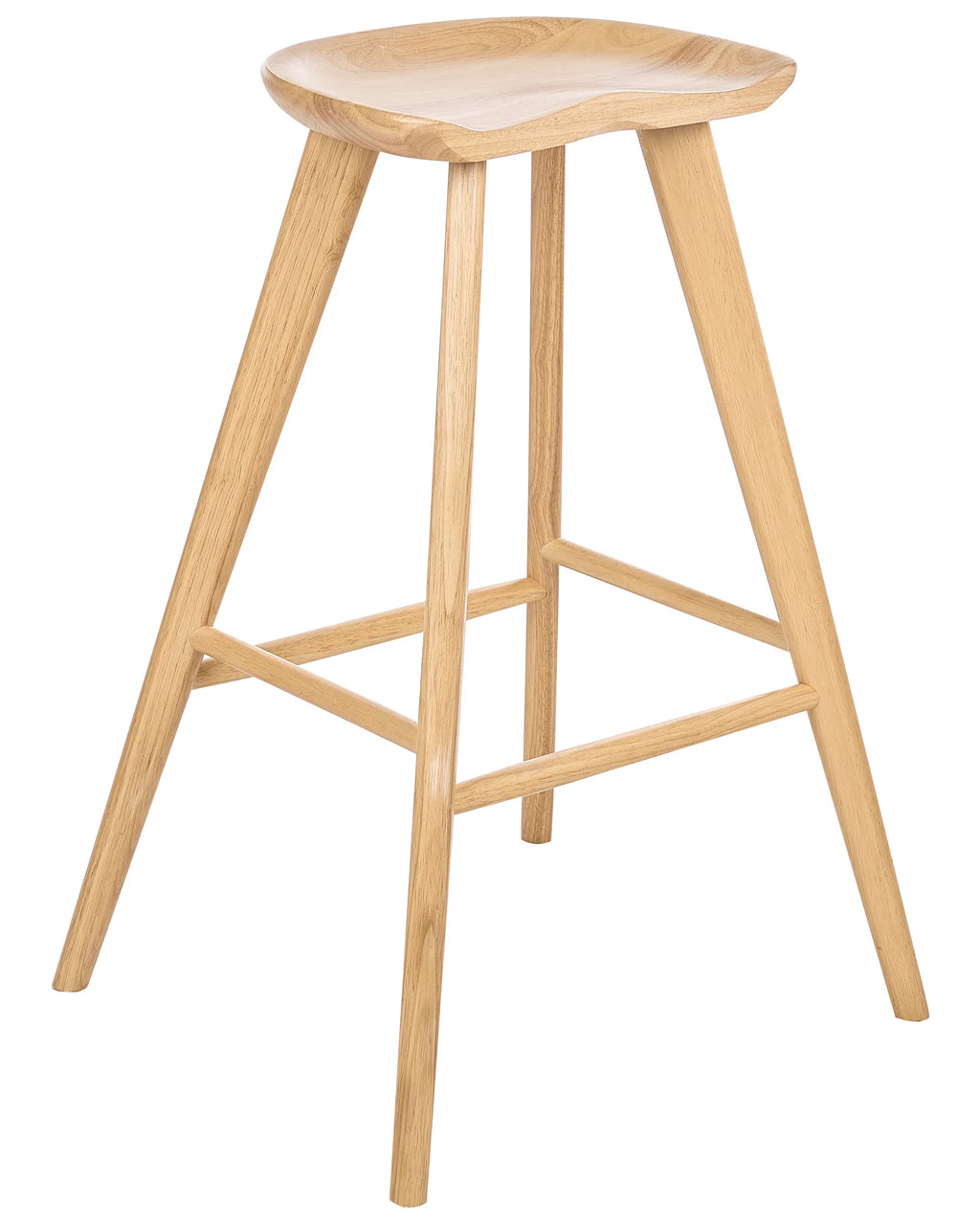 Set of 2 Bar Stools CANDO Light Brown