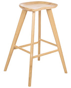 Set of 2 Bar Stools CANDO Light Brown