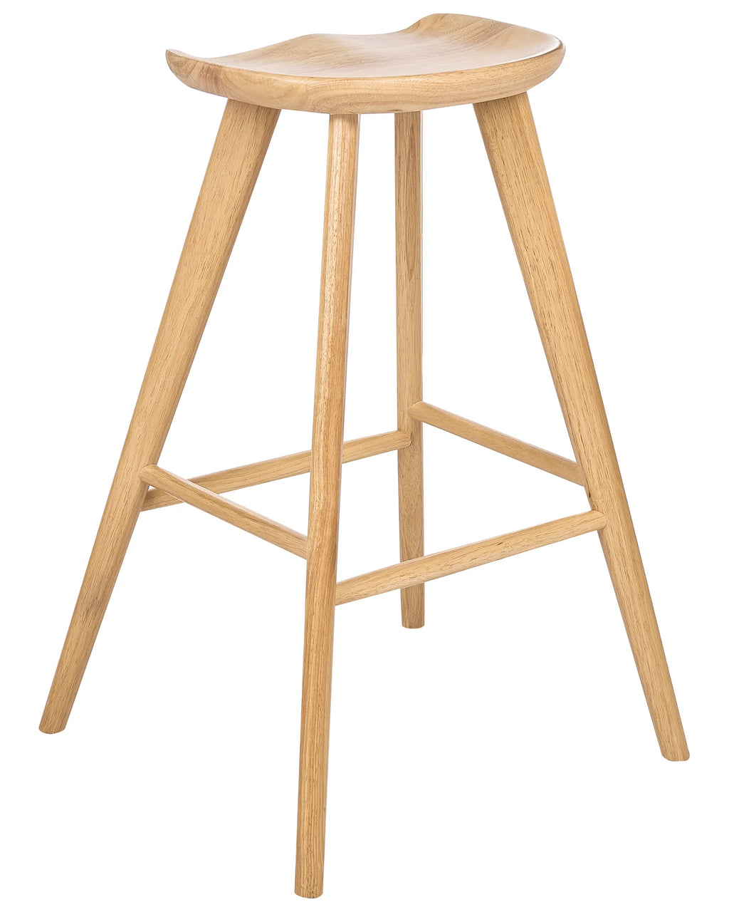 Set of 2 Bar Stools CANDO Light Brown