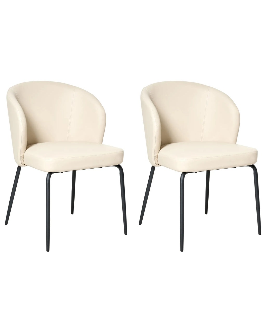 Set of 2 Dining Chairs ZANA Faux Leather Light Beige