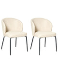 Set of 2 Dining Chairs ZANA Faux Leather Light Beige