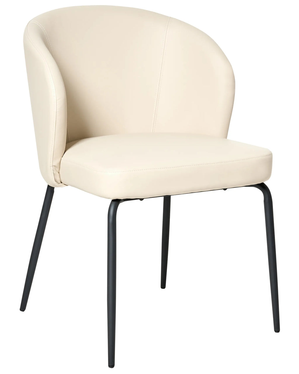 Set of 2 Dining Chairs ZANA Faux Leather Light Beige