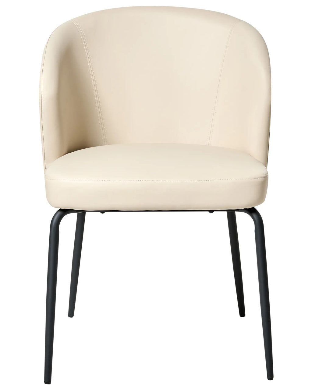 Set of 2 Dining Chairs ZANA Faux Leather Light Beige