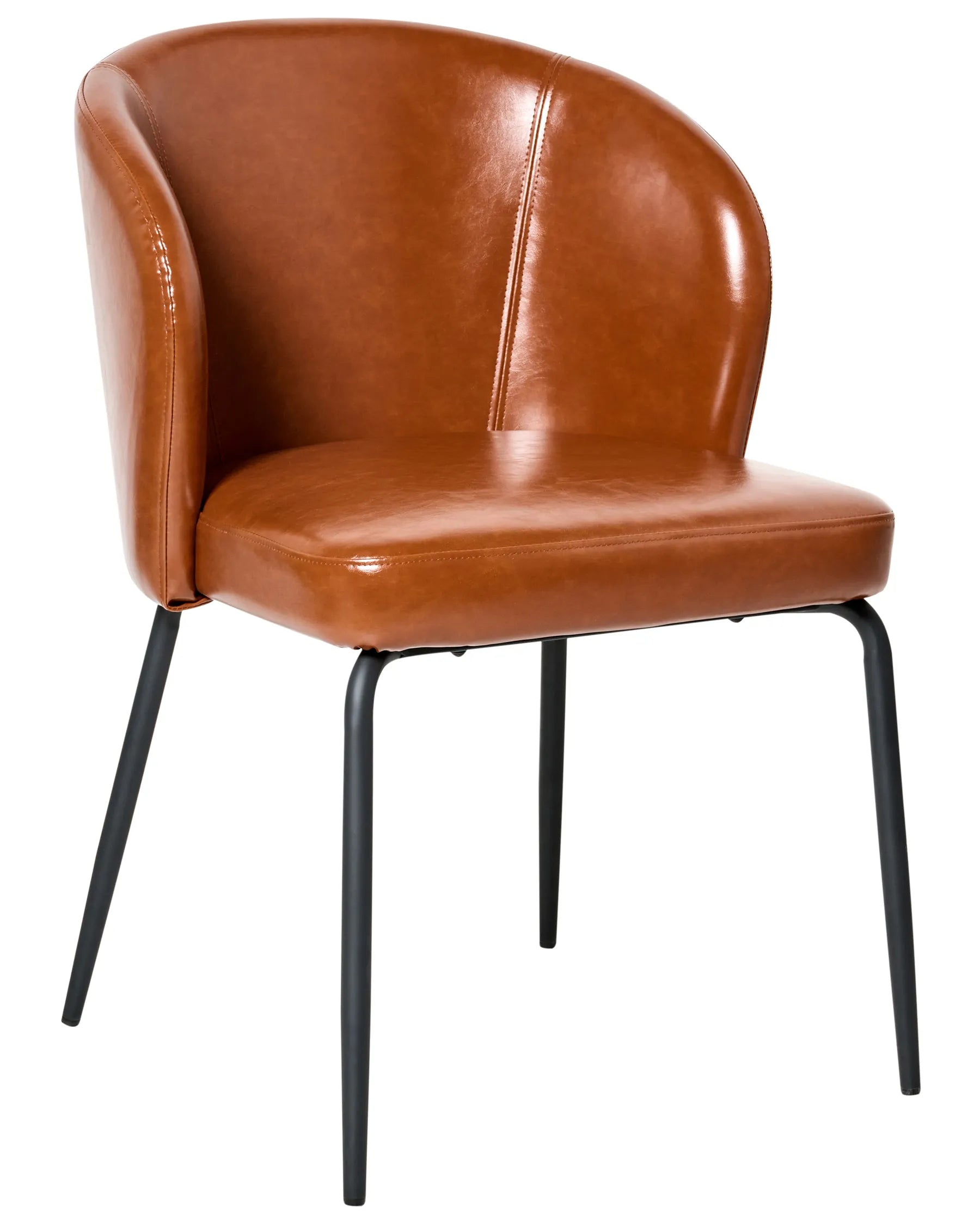 Set of 2 Dining Chairs ZANA Faux Leather Golden Brown