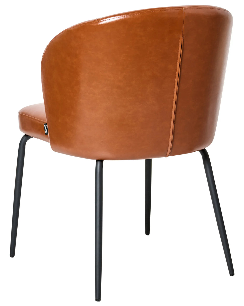 Set of 2 Dining Chairs ZANA Faux Leather Golden Brown