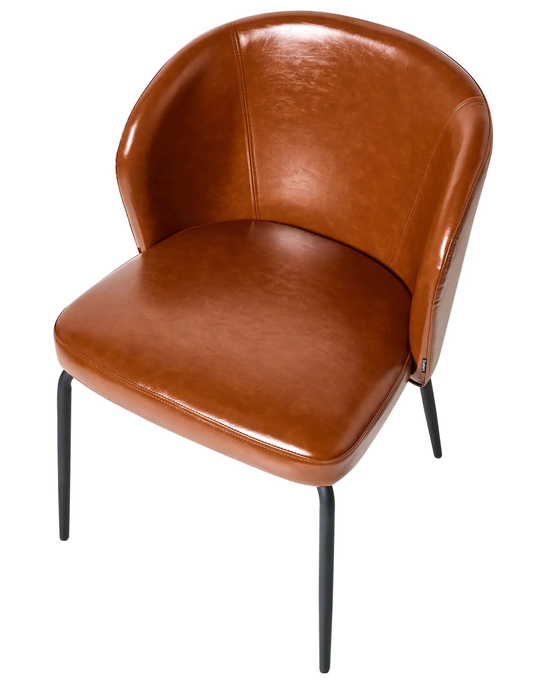 Set of 2 Dining Chairs ZANA Faux Leather Golden Brown