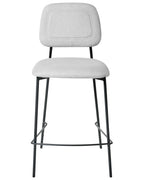 Set of 2 Bar Chairs DUETTE Faux Linen Light Grey