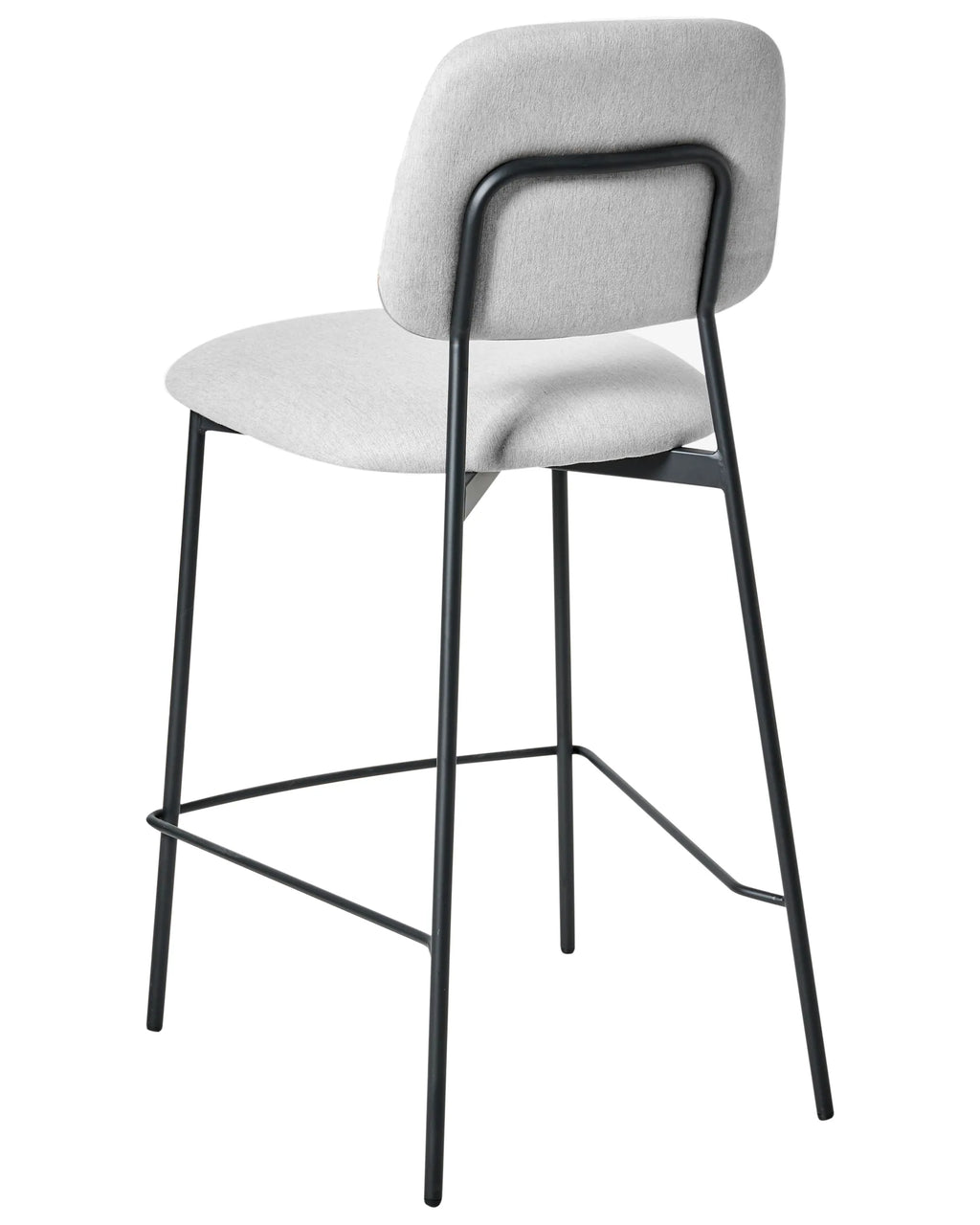 Set of 2 Bar Chairs DUETTE Faux Linen Light Grey