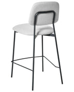 Set of 2 Bar Chairs DUETTE Faux Linen Light Grey