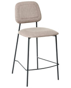 Set of 2 Bar Chairs DUETTE Faux Linen Taupe
