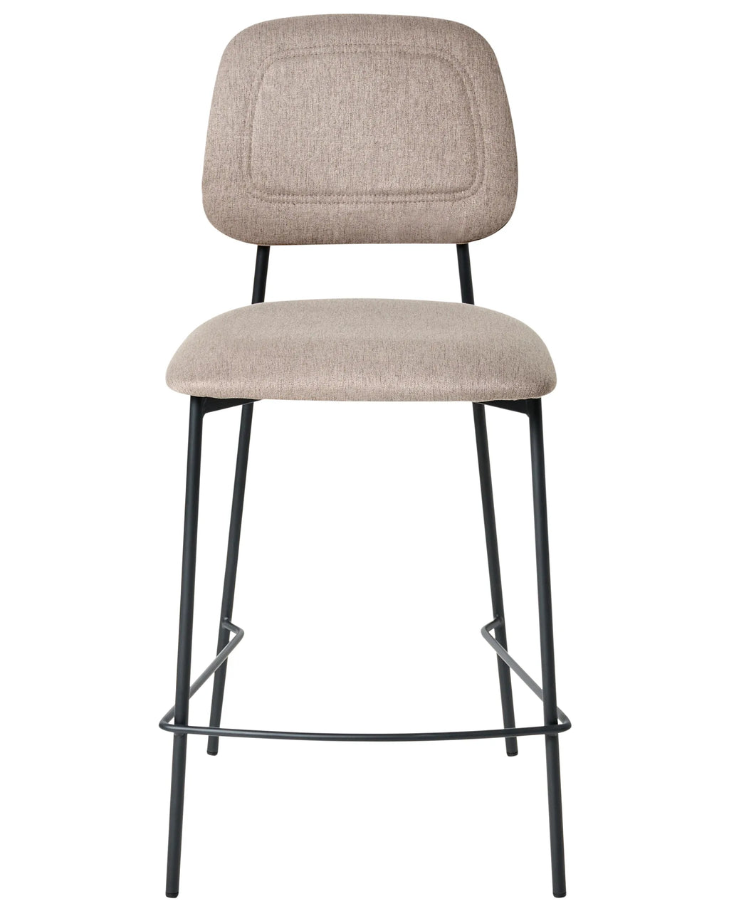 Set of 2 Bar Chairs DUETTE Faux Linen Taupe