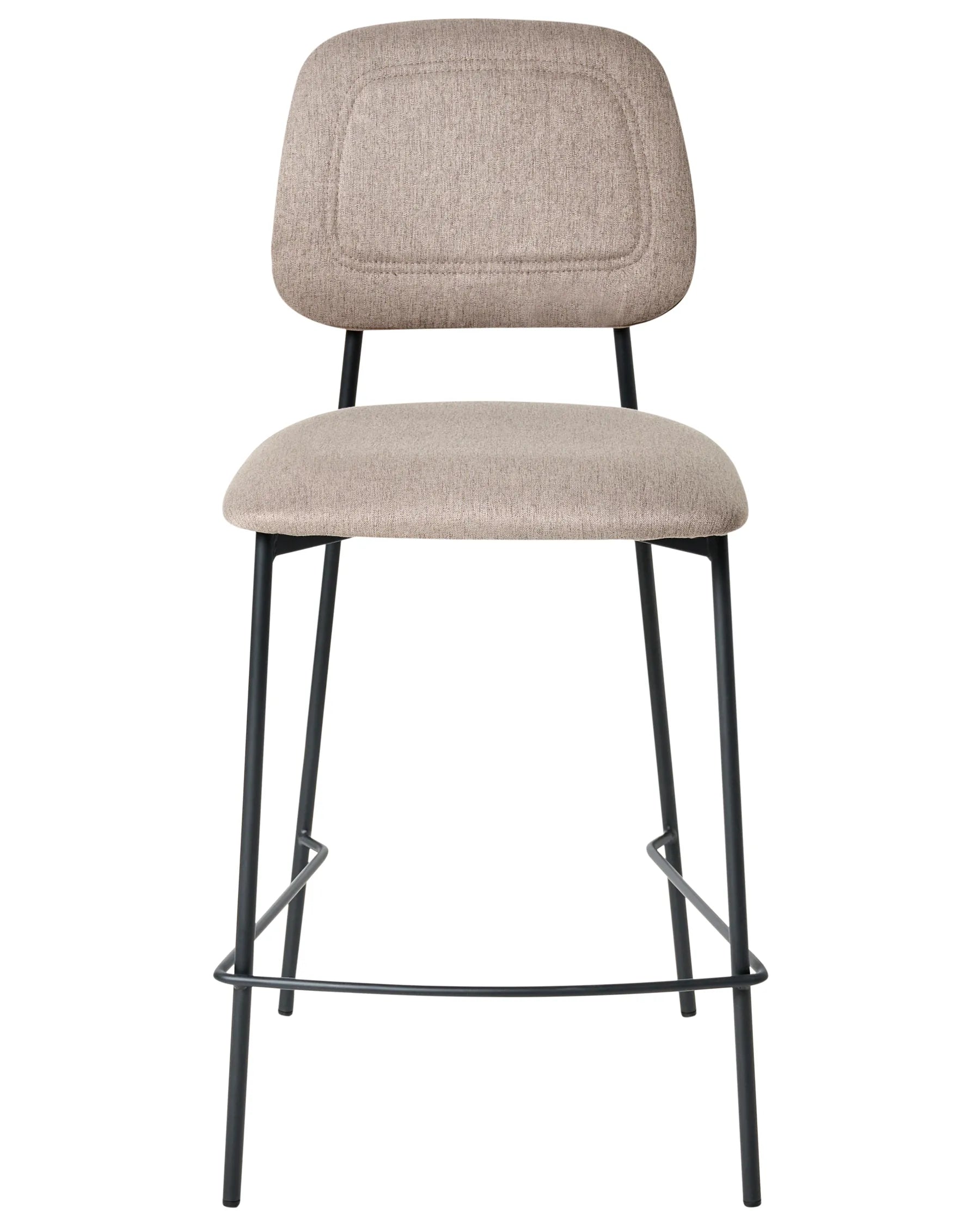 Set of 2 Bar Chairs DUETTE Faux Linen Taupe