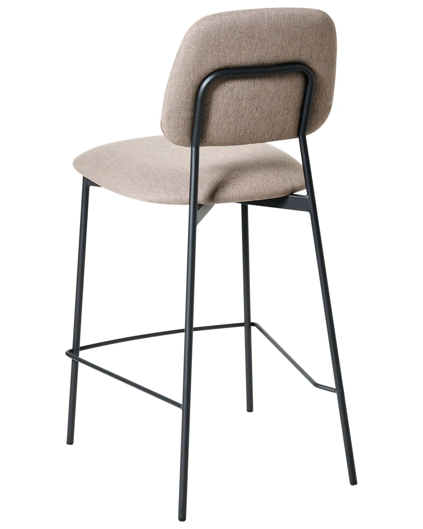Set of 2 Bar Chairs DUETTE Faux Linen Taupe