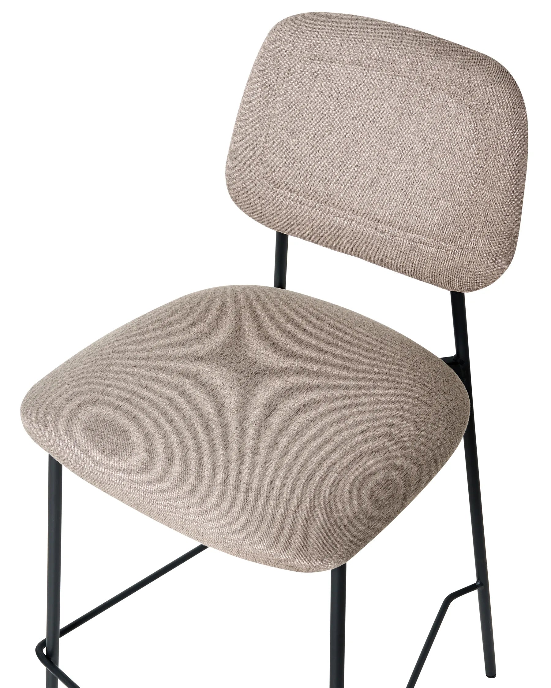 Set of 2 Bar Chairs DUETTE Faux Linen Taupe