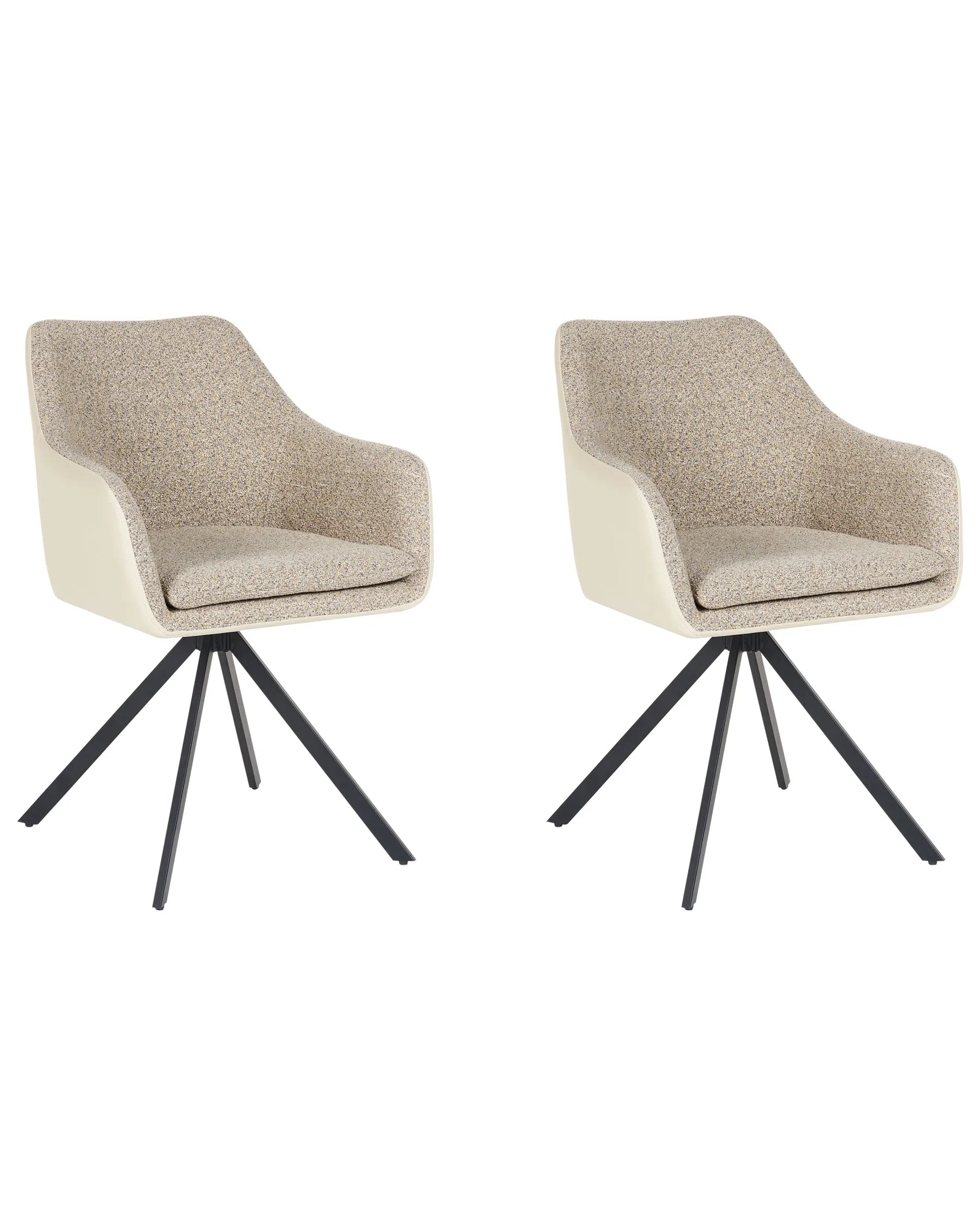Set of 2 Dining Chairs LITHIA Fabric Taupe