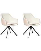 Set of 2 Dining Chairs LITHIA Boucle Light Beige
