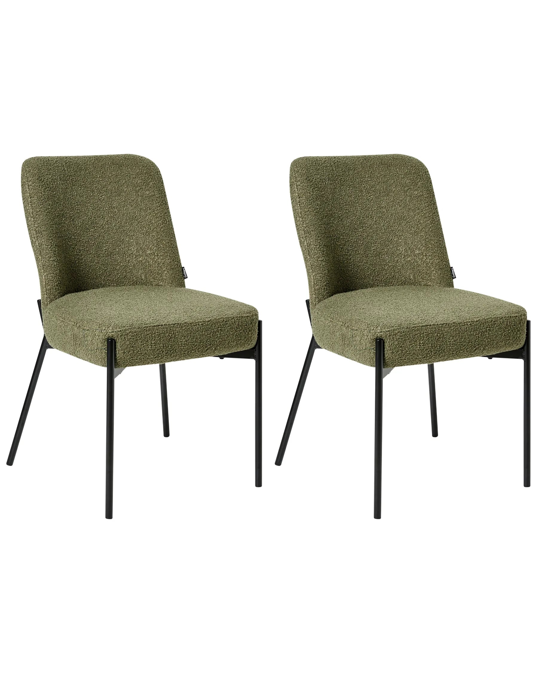 Set of 2 Chairs MALIN Boucle Dark Green