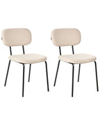 Set of 2 Chairs ADAIR Boucle Beige