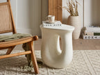 Side Table IDRO 42 cm 28 cm Terrazzo Effect White Terrazzo