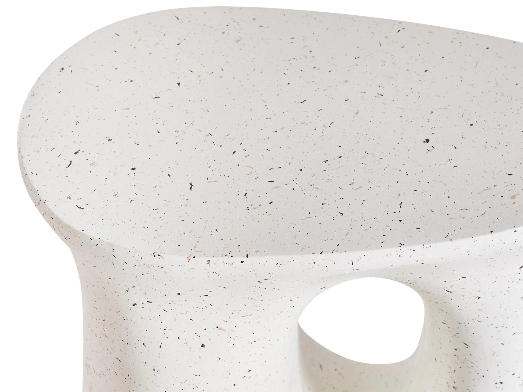Side Table IDRO 42 cm 28 cm Terrazzo Effect White Terrazzo