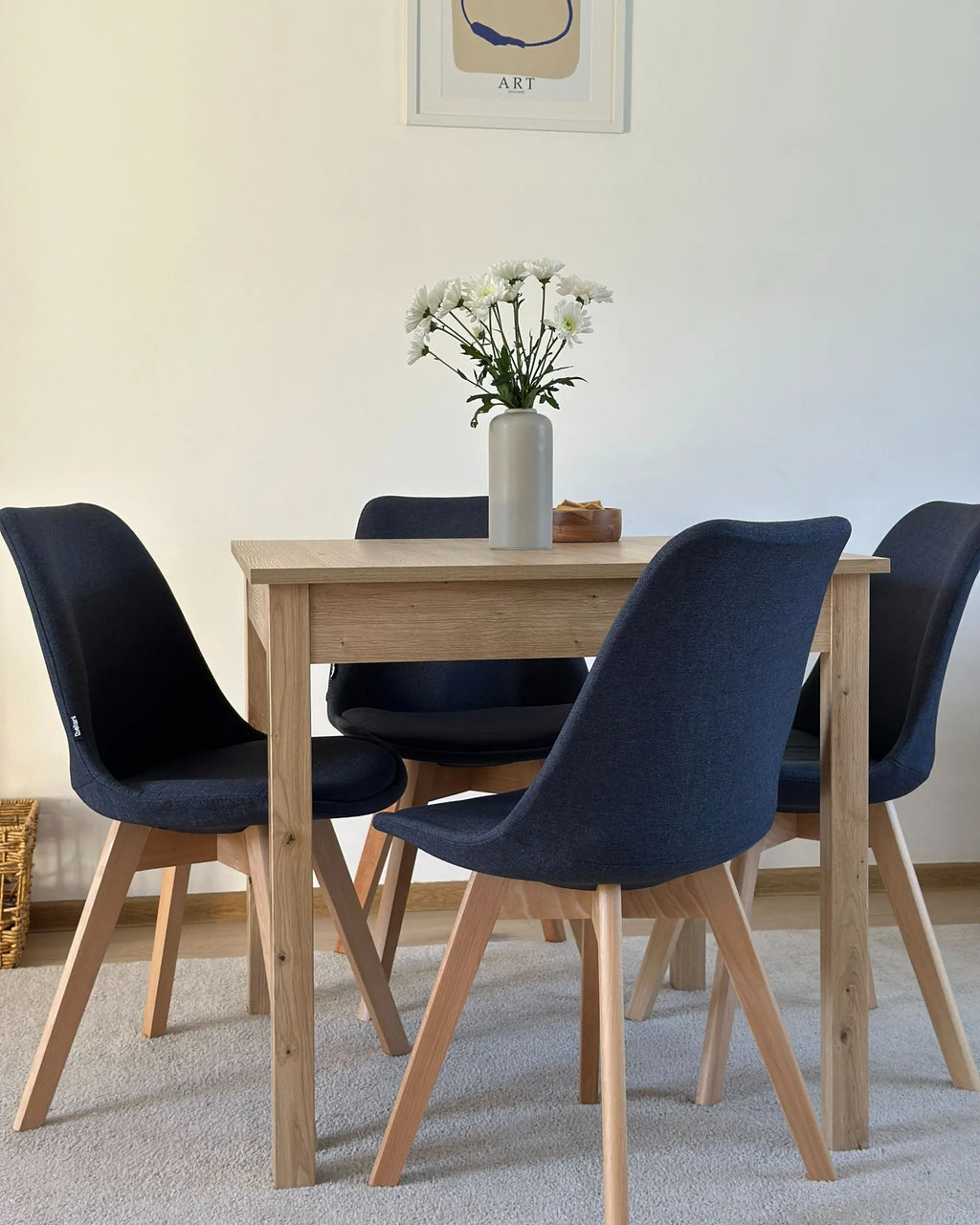 Set of 2 Dining Chairs DAKOTA II Fabric Dark Blue