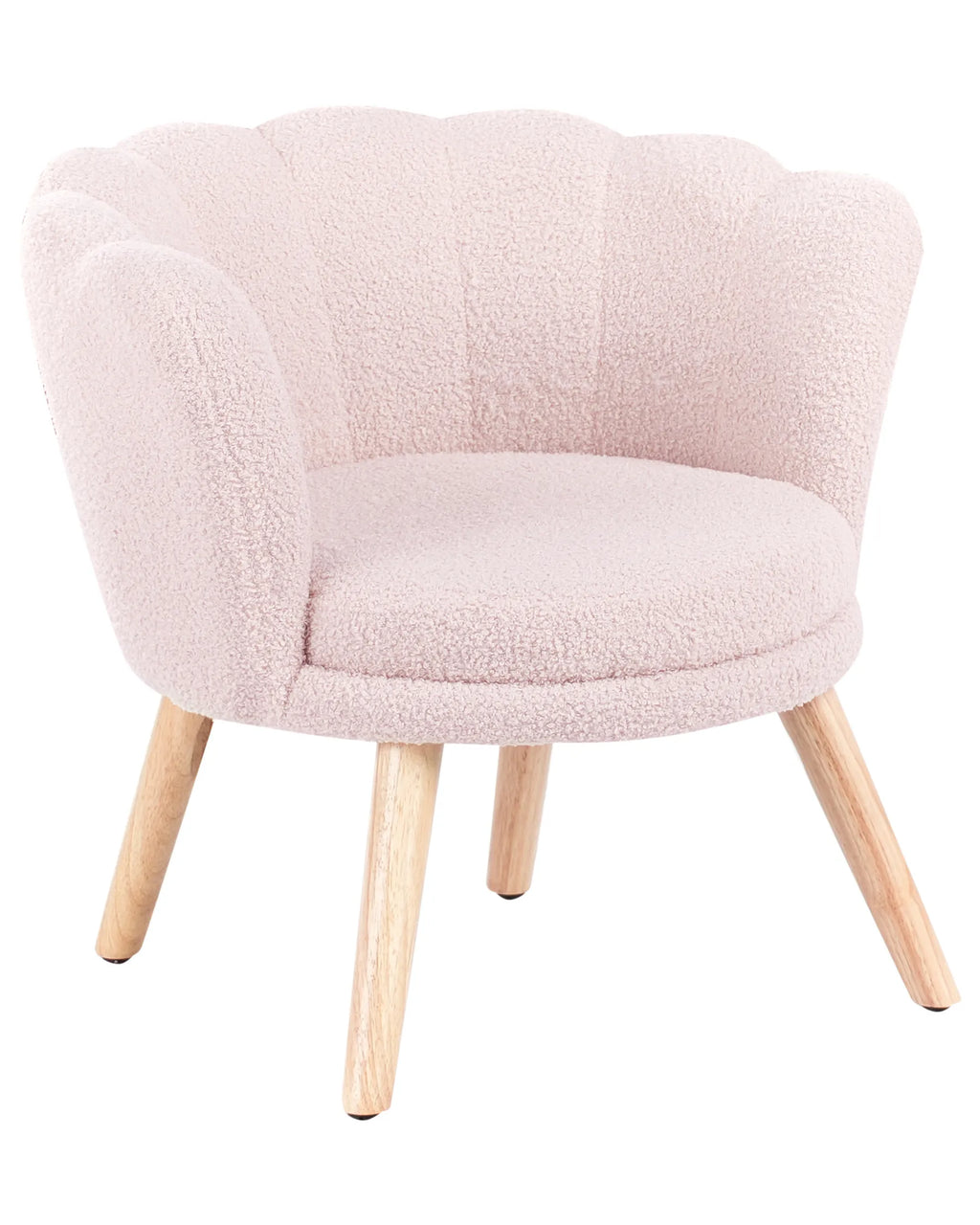 Kids Armchair HALBY Boucle Pastel Pink