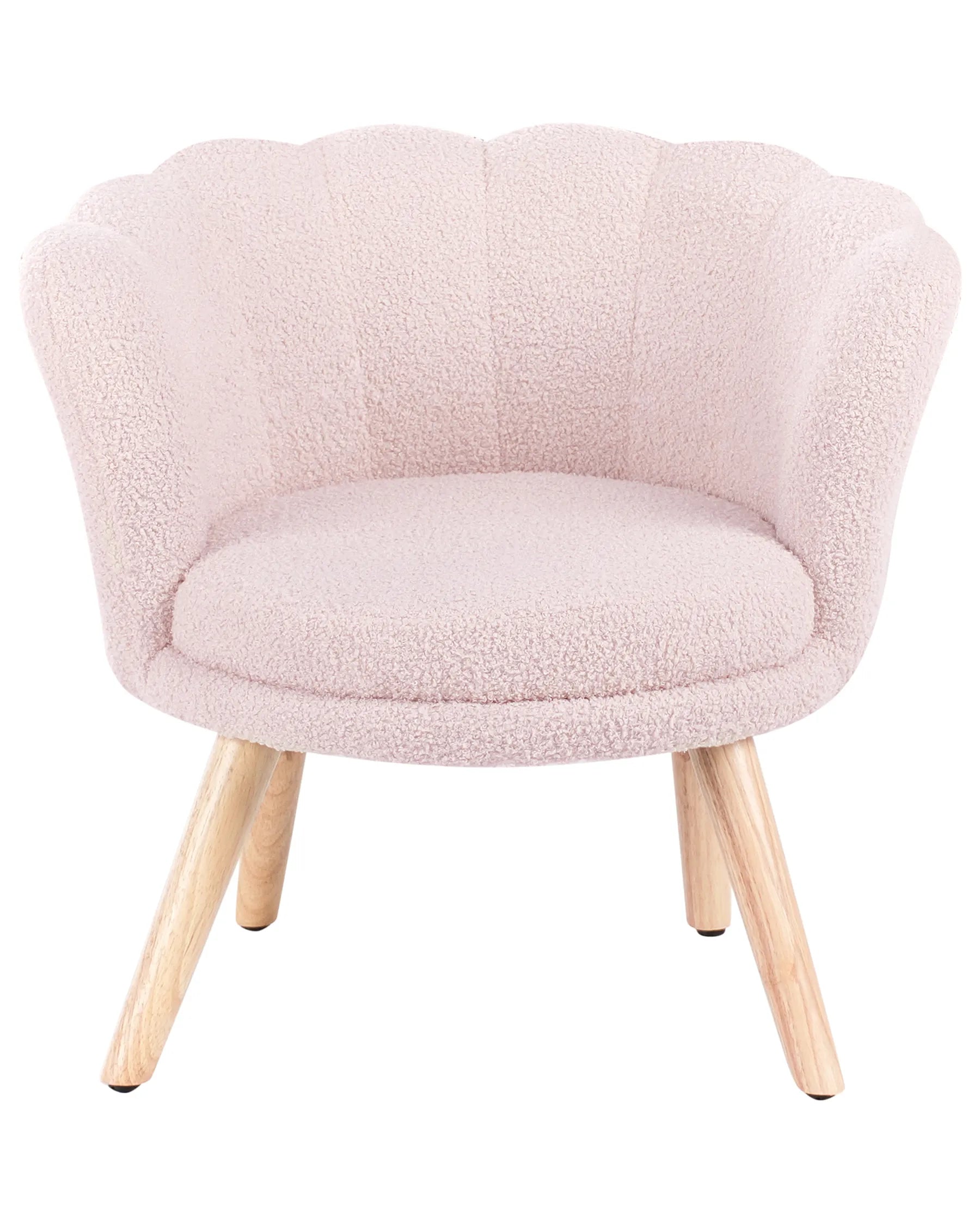 Kids Armchair HALBY Boucle Pastel Pink