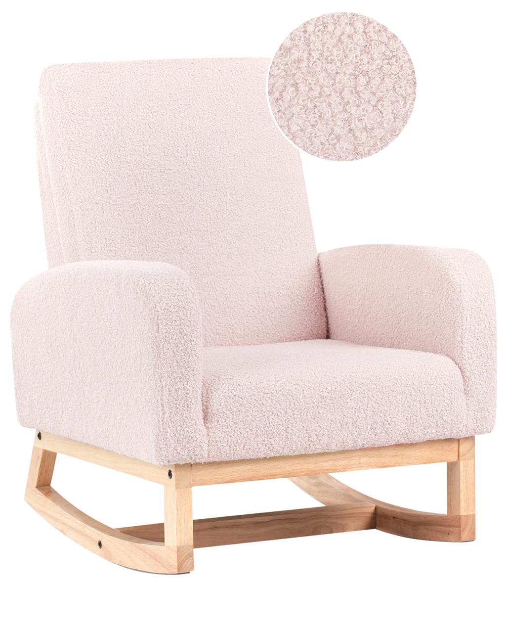 Kids Rocking Chair NORBY Boucle Pastel Pink
