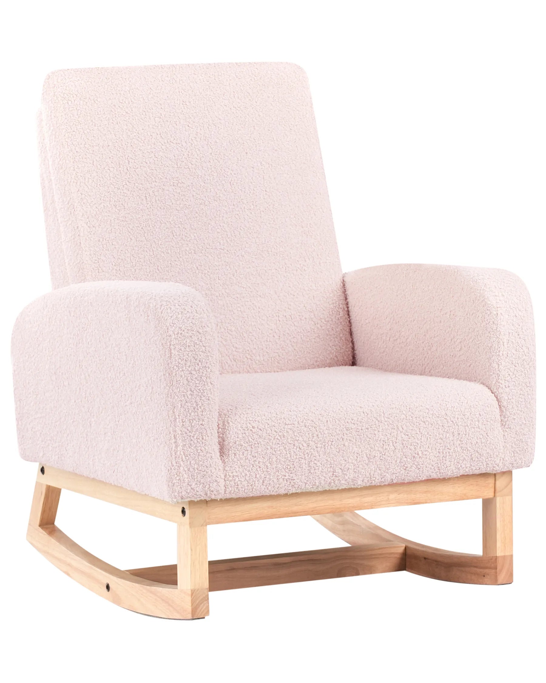 Kids Rocking Chair NORBY Boucle Pastel Pink