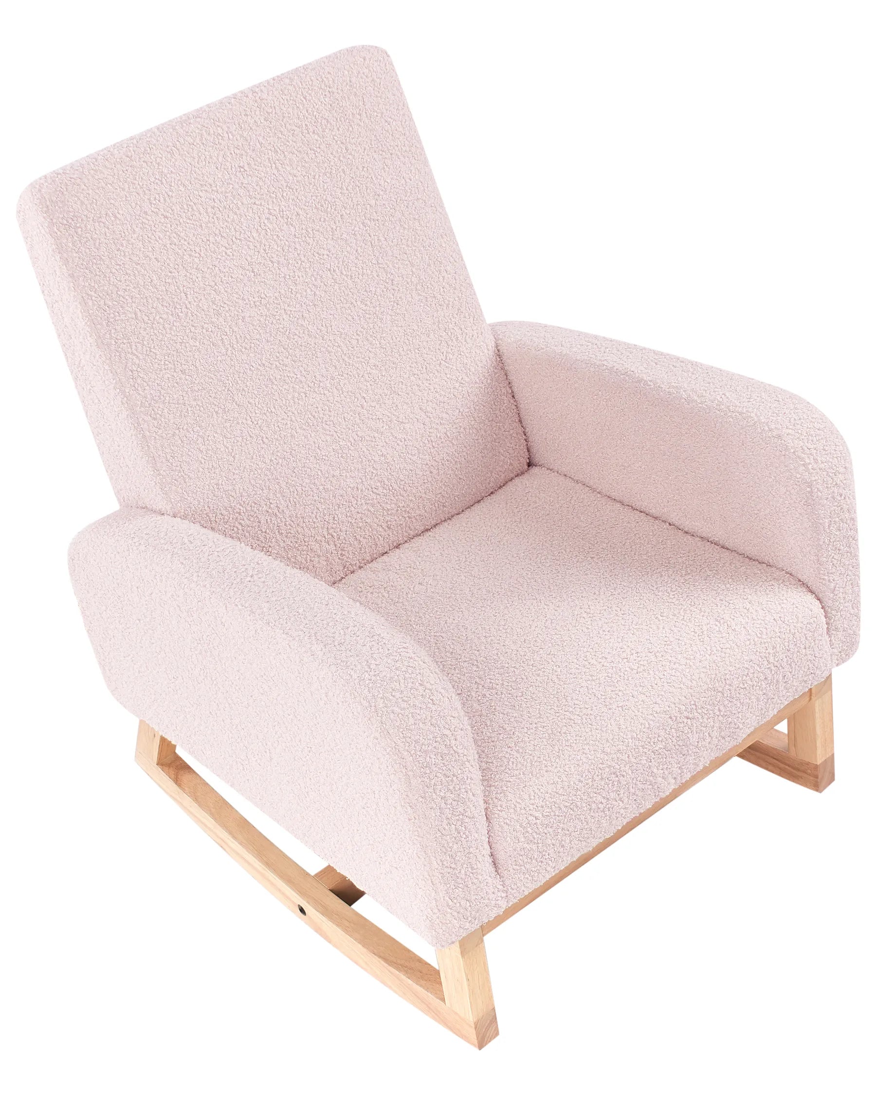 Kids Rocking Chair NORBY Boucle Pastel Pink