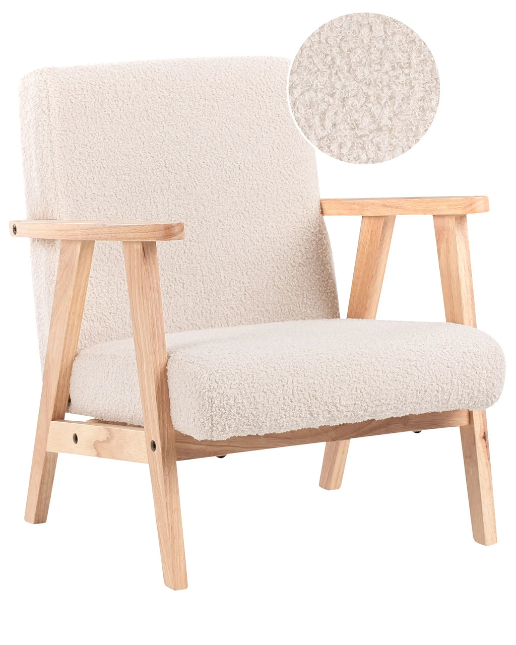 Kids Armchair LINDE Boucle Light Beige
