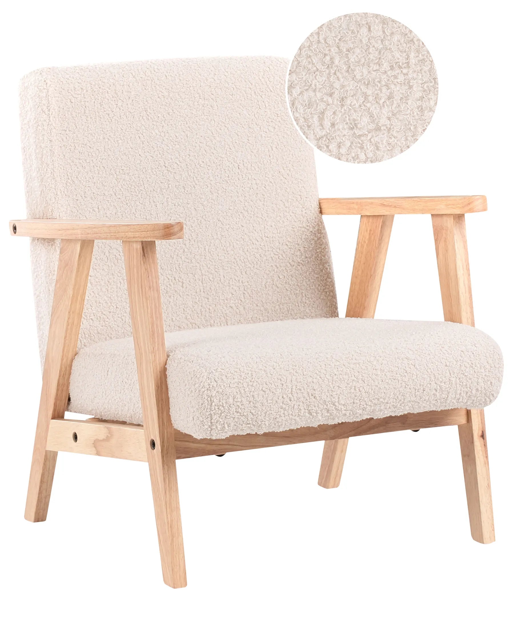 Kids Armchair LINDE Boucle Light Beige
