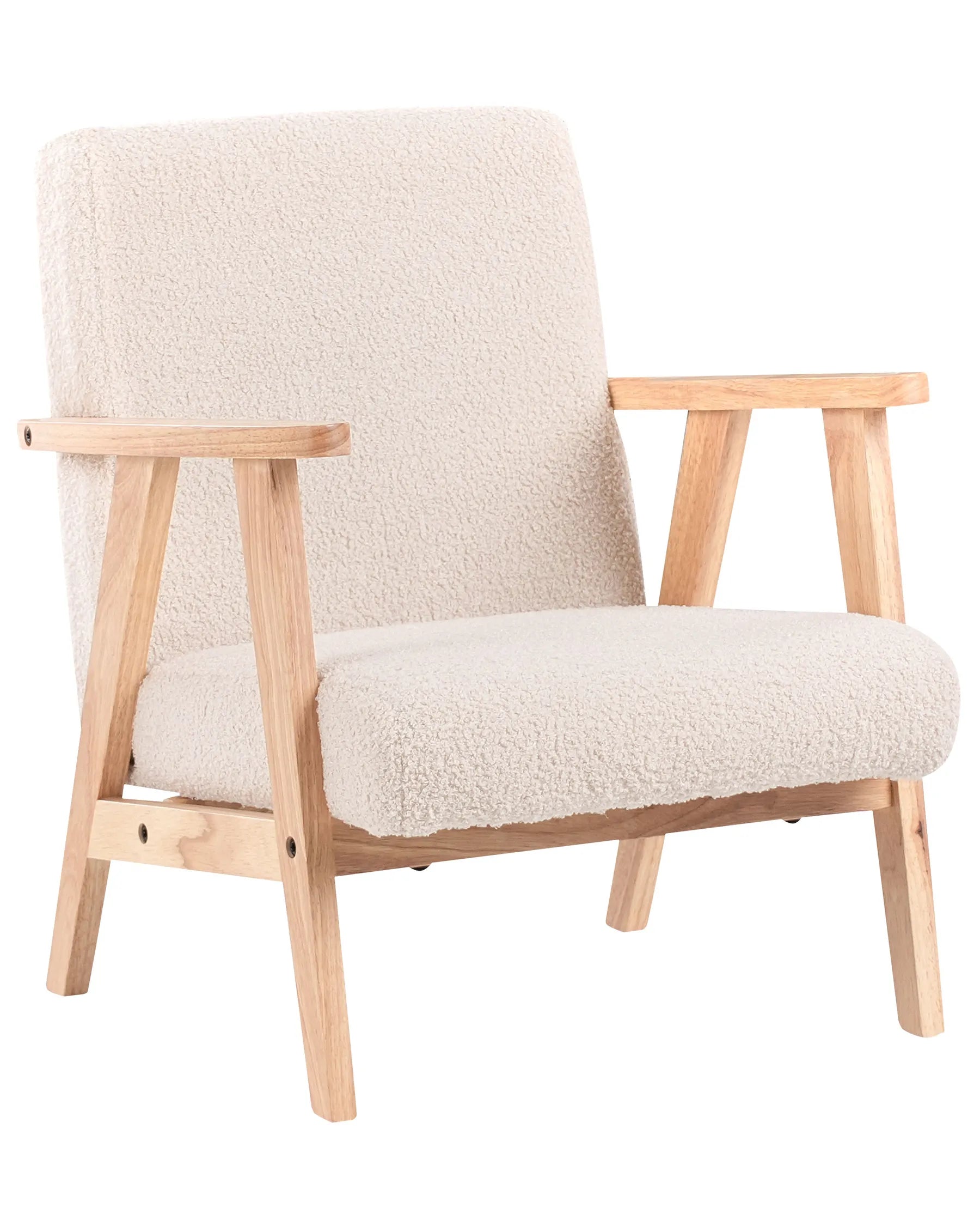 Kids Armchair LINDE Boucle Light Beige