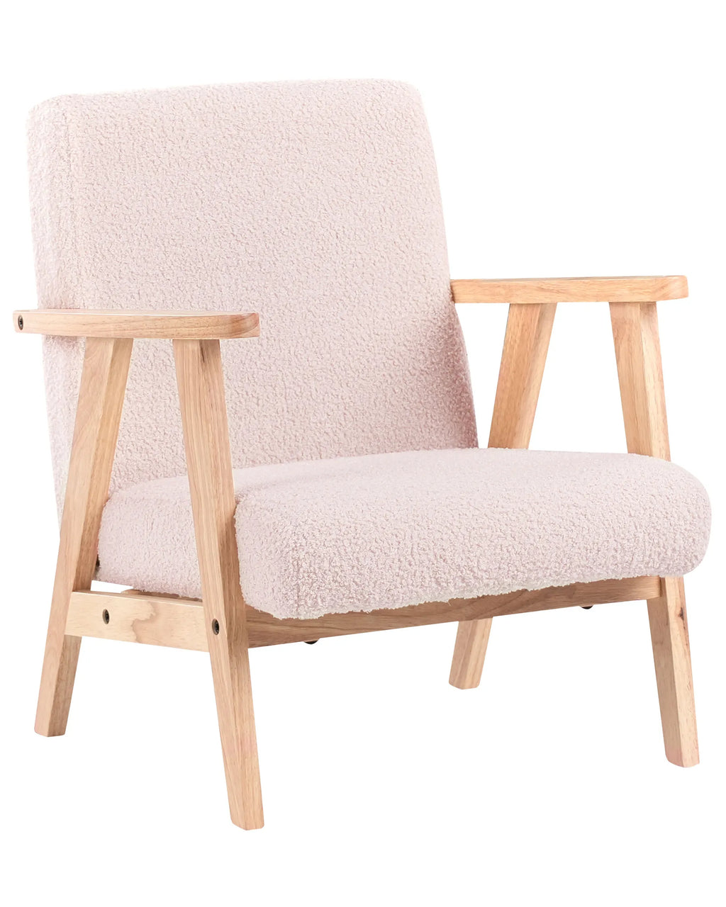 Kids Armchair LINDE Boucle Pastel Pink