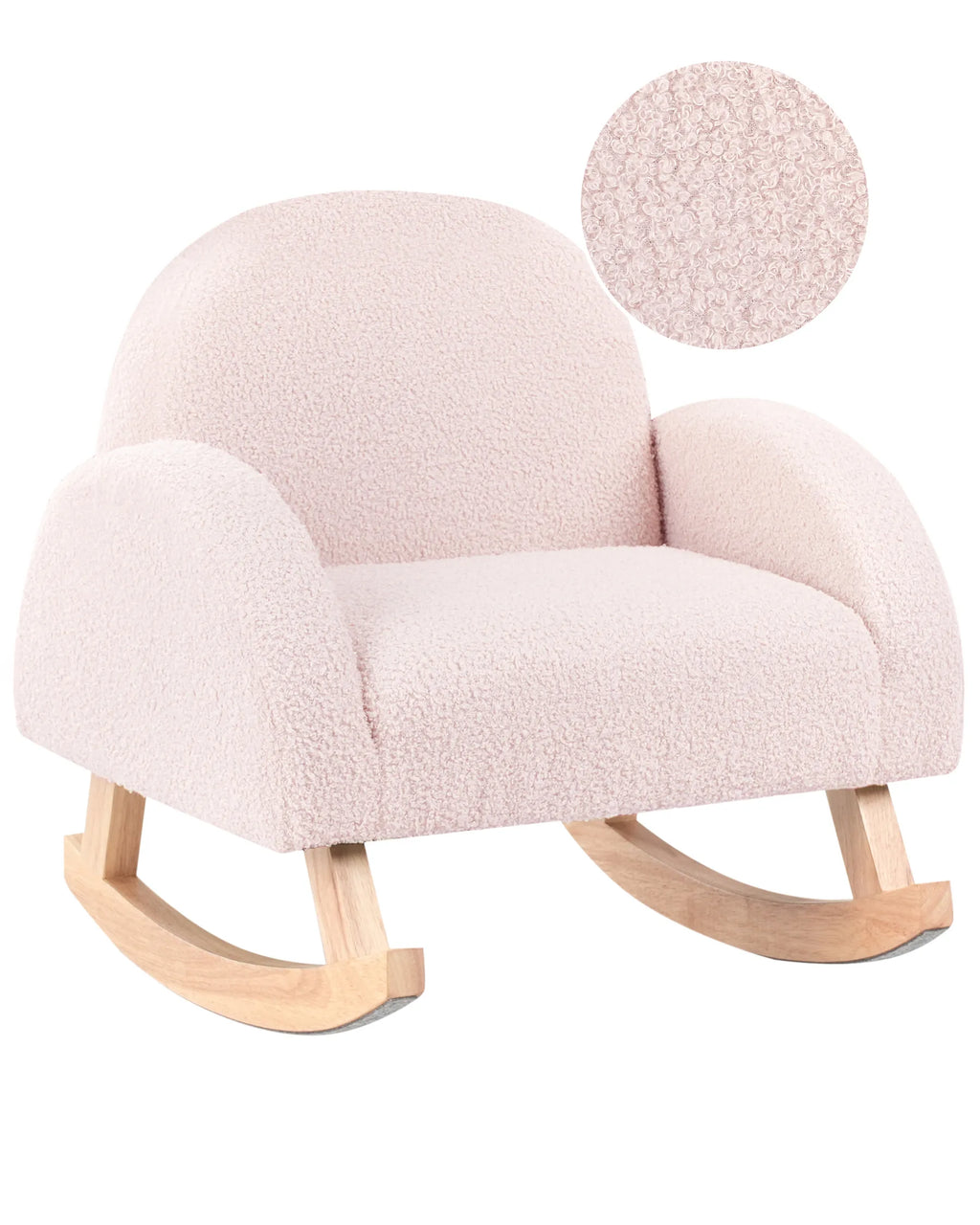 Kids Rocking Chair HUG Boucle Pastel Pink