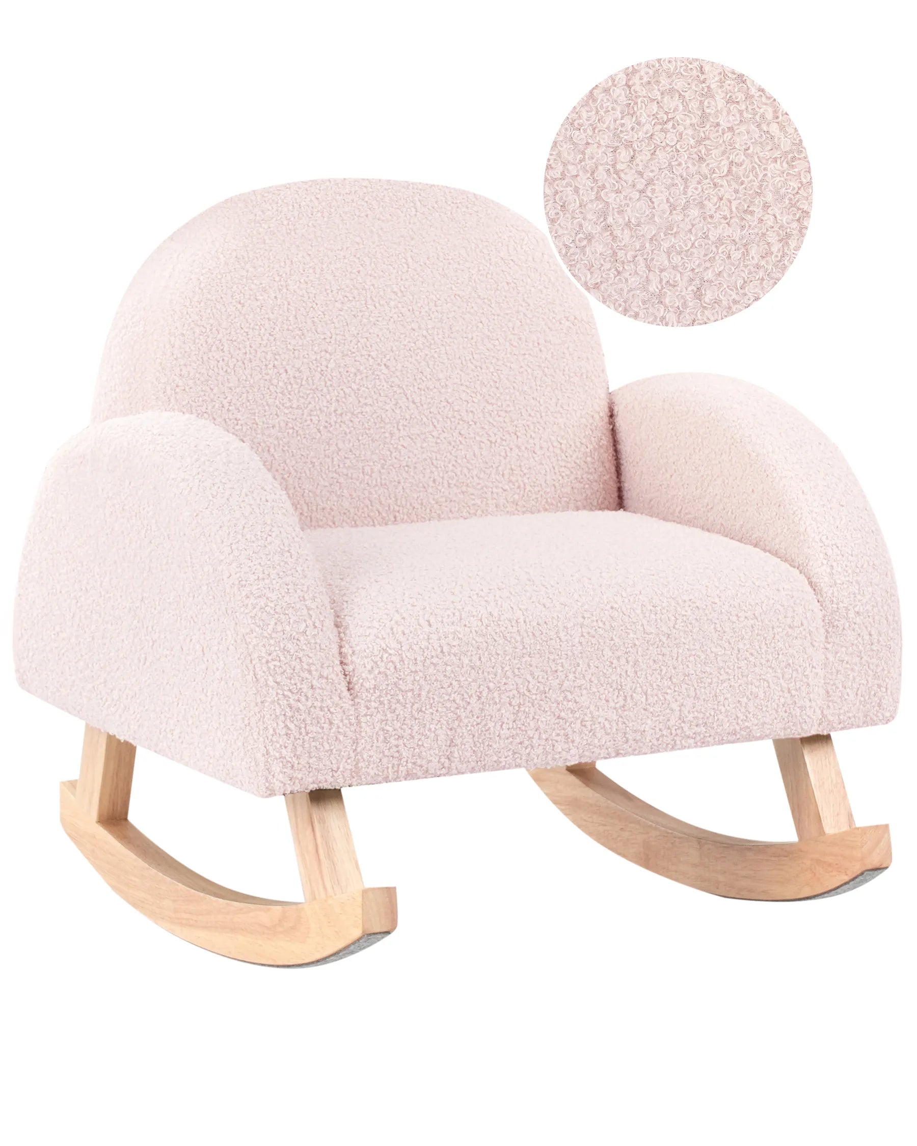 Kids Rocking Chair HUG Boucle Pastel Pink