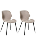Set of 2 Conference Chairs HOLLAND Fabric Taupe