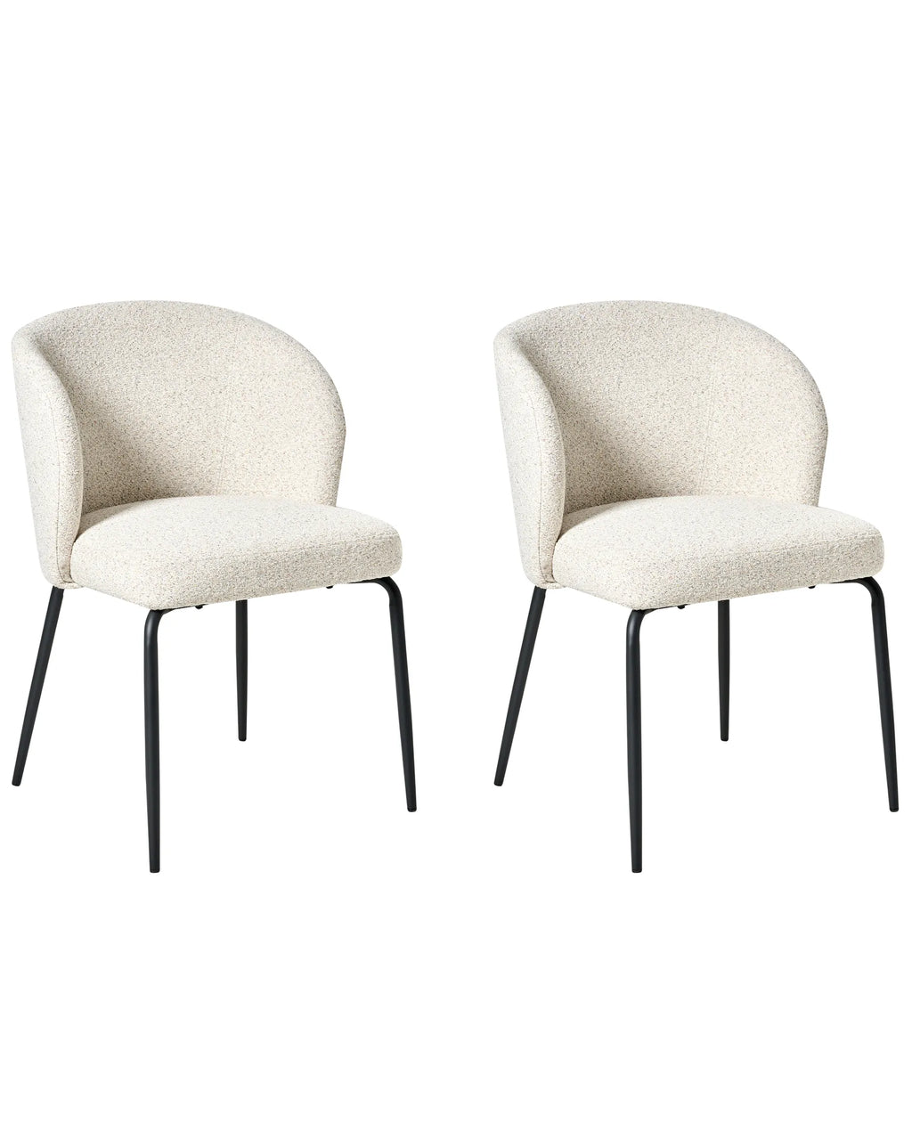Set of 2 Dining Chairs ZANA Boucle Light Beige