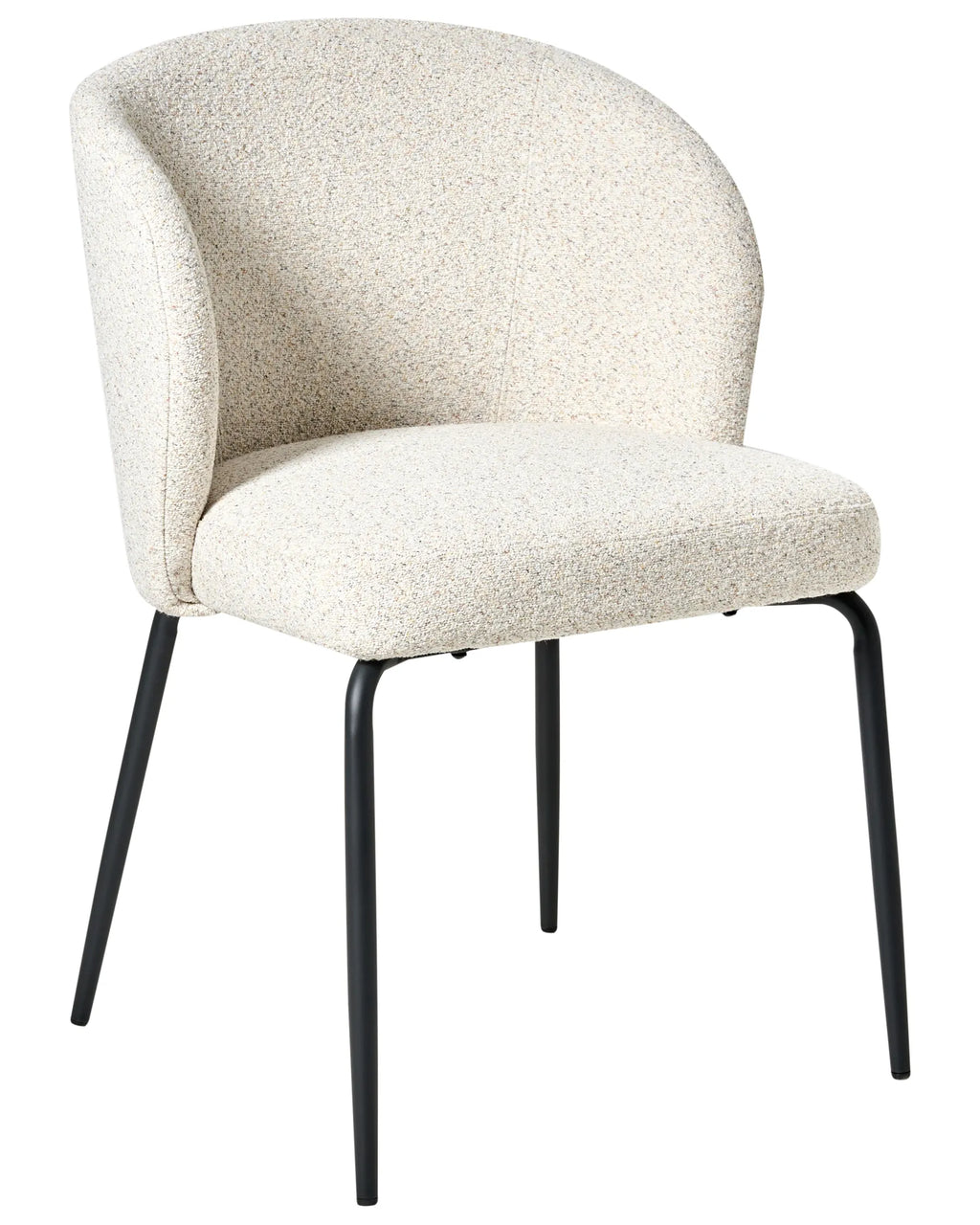 Set of 2 Dining Chairs ZANA Boucle Light Beige