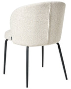 Set of 2 Dining Chairs ZANA Boucle Light Beige