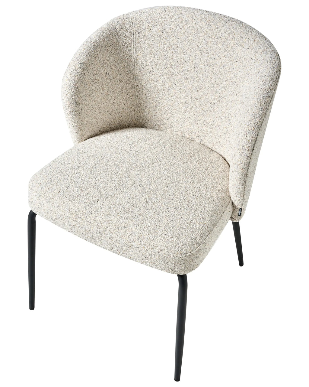 Set of 2 Dining Chairs ZANA Boucle Light Beige