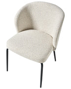 Set of 2 Dining Chairs ZANA Boucle Light Beige