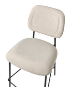 Set of 2 Bar Chairs DUETTE Velvet Light Beige